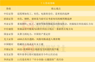 十大券商策略：化工、有色顺周期板块获多家券商推荐