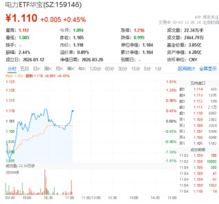 电力股逆市冲高！立新能源、浙江新能涨停！华宝基金电力ETF（159146）冲击四连阳！