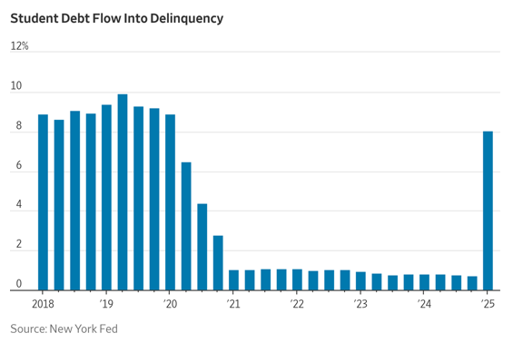 学生贷款违约飙升至8%!560万人或陷入信用危机,美国经济承压几何? 第1张 学生贷款违约飙升至8%!560万人或陷入信用危机,美国经济承压几何? 第1张