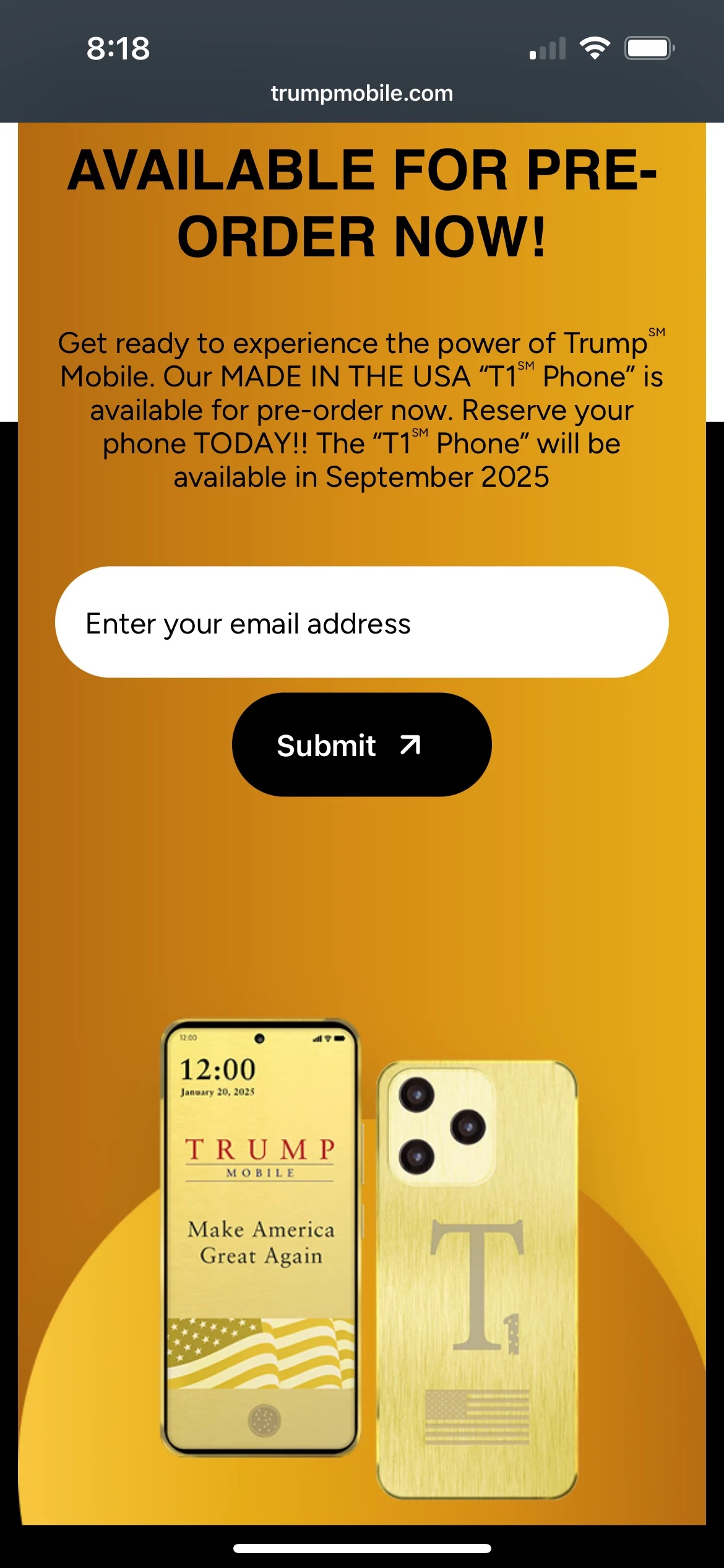 特朗普家族高调进军美国通信市场！“总统手机”499美元，月费47.45美元  第1张